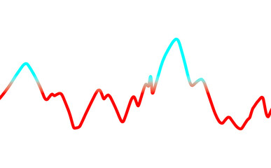 Business. Marketing. PNG. Market trend line shifting, gradient blue to red. Key price movements. Trading content, crypto analytics, financial blogs, market education, presentations, investment visuals