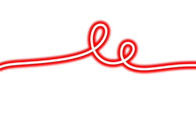 Naklejka premium Neon wavy red line. Smooth glowing curves on PNG background. Symbolizing love, connection, relationships. Digital designs, banners, music visuals, tech, posters, social media, UI elements