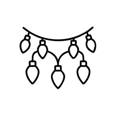 String of decorative Christmas lights in minimalist style  