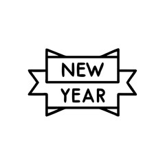 Text banner with "New Year" message on white background  