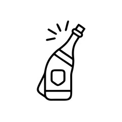 Champagne bottle popping with bubbles and celebration concept  