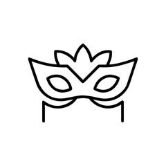 Decorative mask outline icon for new year celebration  