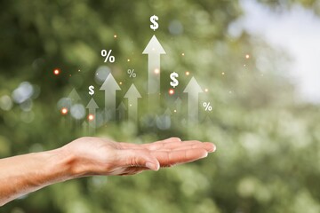 ESG strategies, business growth, business hand