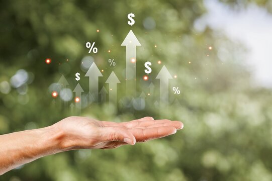 ESG strategies, business growth, business hand - Powered by Adobe