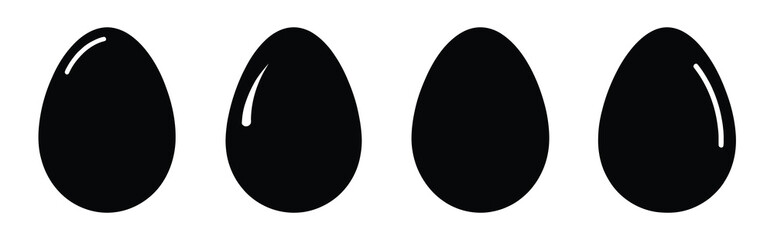 egg hunt Easter silhouette art, black color and white background