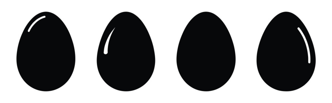 egg hunt Easter silhouette art, black color and white background