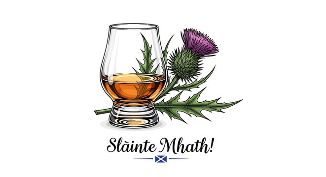 Celebrate Scottish heritage with a dram of whisky and the national flower, a vibrant thistle, for St Andrews Day and Hogmanay toasts