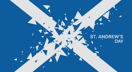 Celebrate St Andrews Day with this vibrant Scottish flag design, perfect for banners, social media, and patriotic campaigns with a modern edge