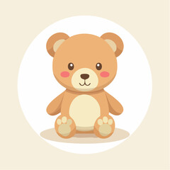 Fototapeta premium Ours en peluche stylisé vectoriel isolé