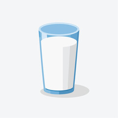 Illustration design plat de verre de lait simple et isol&eacute;