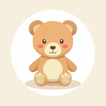 Ours en peluche stylis&eacute; vectoriel isol&eacute;