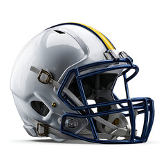 Fototapeta premium Blue and red American football helmet isolated on a white background for sport protection and safety gear