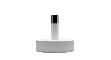 Modern cosmetic applicator, white with a black cap, a sleek beauty tool for precise application, conceptually a functional mixing implement, isolated on a clean transparent background