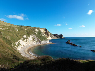 Man O'War beach and St Oswald's bay.  The Jurassic coast, Dorset