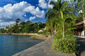 Fototapeta premium Seafront in Armacao dos Buzios, Rio de Janeiro, Brazil. Cityscape of Buzios.