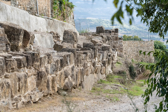 Roman wall of Aeso, second century BC, Isona, Pallars Juss&agrave;, Lleida, Catalonia, Spain