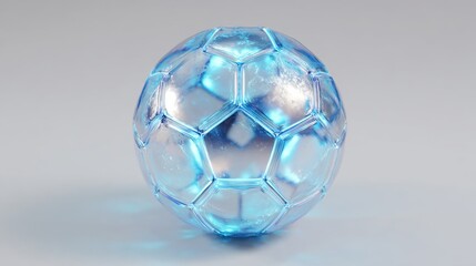 Naklejka premium 3D Hologram Soccer Ball: Great for sports, tech, games, or future designs.