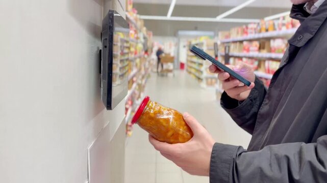 reading product information,  price checker