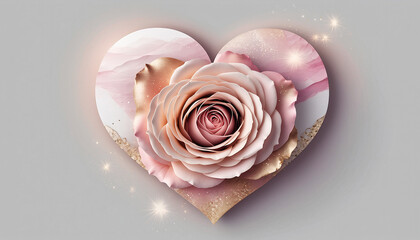 Wzór tapety z motywem serca w kwiatach