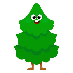 Merry Christmas tree character without decorations