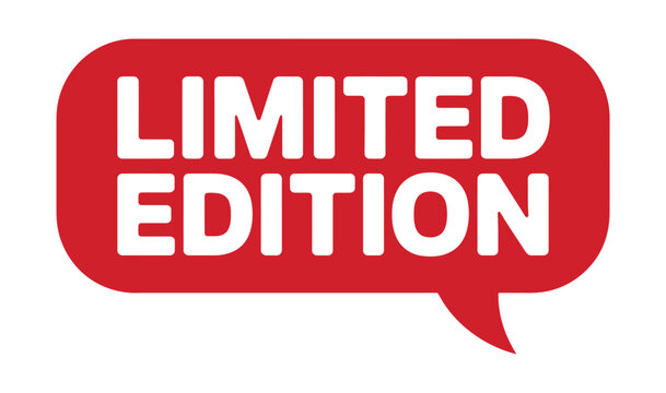 A bold red speech bubble graphic clearly displays the words "LIMITED EDITION" in white sans-serif capital letters.