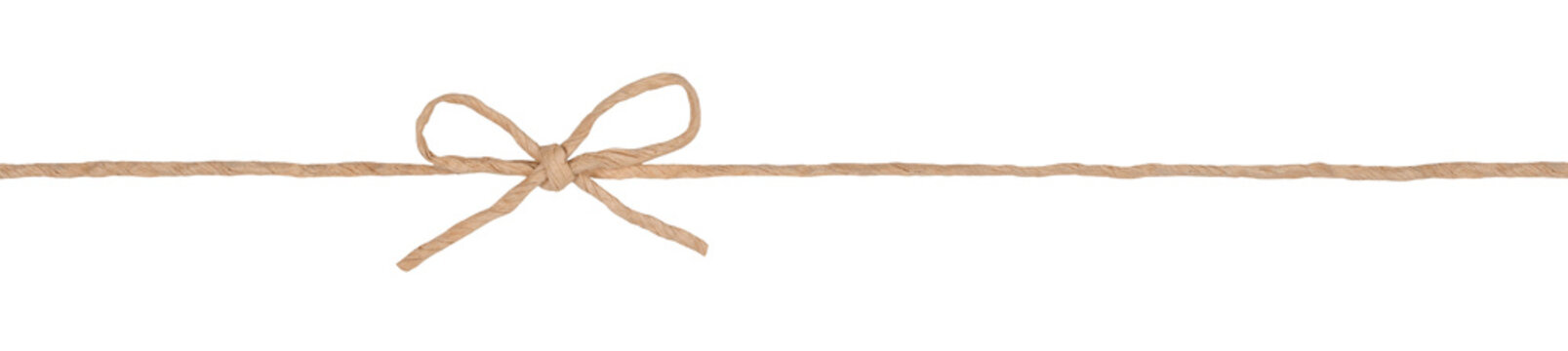 String Tied in Bow Isolated on White and Png Transparent Background