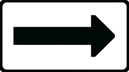 Right arrow black direction navigation sign symbol rectangle simple bold isolated guidance