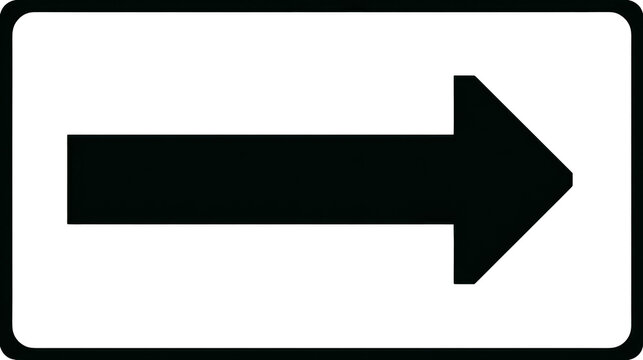 Right arrow black direction navigation sign symbol rectangle simple bold isolated guidance