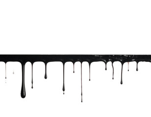 Schwarzer Balken mit herablaufenden Tropfen auf wei&szlig;em Hintergrund &ndash; isolierter Freisteller