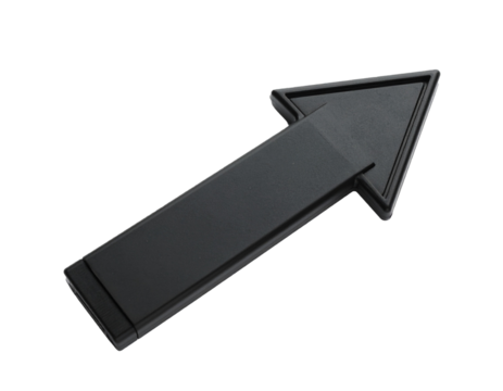 Schwarzer Hervorhebungspfeil auf weißem Hintergrund – Freisteller - Powered by Adobe