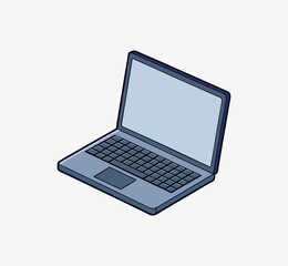 modern laptop isolated on white