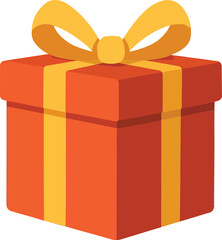 Flat Cartoon Gift Box and Present Vector Icon Illustration