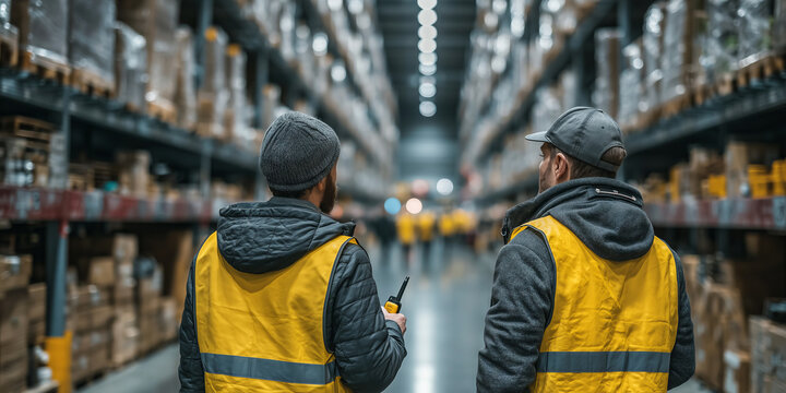 Communication is key among logistics workers in a bustling warehouse environment