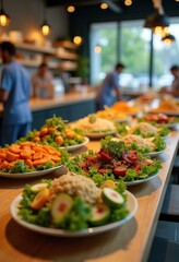 Obraz premium Nourishing Expressions in a Bright Space Culinary Universe of Wholesome Fare Vibrant Choices