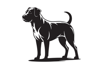 Fototapeta premium Strong silhouette of a standing pitbull dog