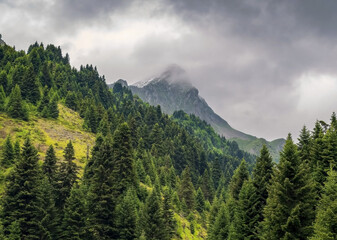 mountain landscape with clouds