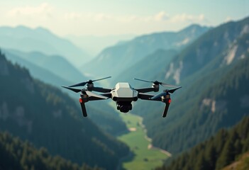 Drone Pilot Soars Above Mountains Capturing Aerial Photography of Vast Valley Realms