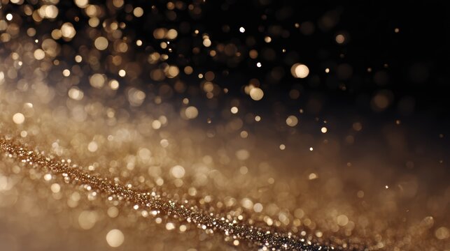 Gold glitter sparkling confetti, shiny festive 2026 effect