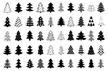 christmas tree silhouette laser cut set