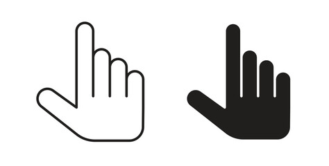 Obraz premium Finger icon flat vector illustration. Black Thin Line Icon Emblem Concept