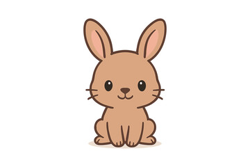 Obraz premium Cute cartoon bunny rabbit on white background