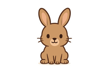Obraz premium Charming cartoon bunny in minimalist style