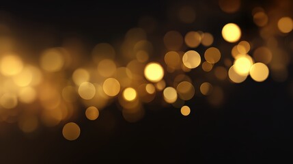Dreamy warm golden bokeh circles floating over dark background, classic festive glow