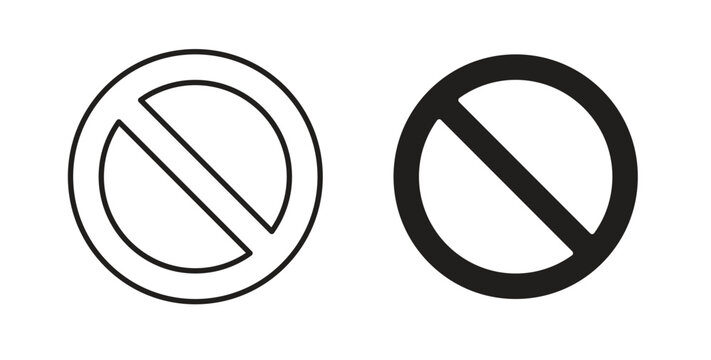 Forbidden icon flat vector illustration. Black Thin Line Icon Emblem Concept