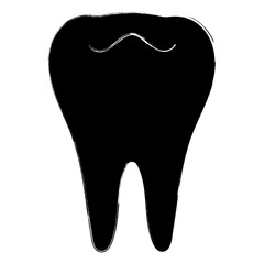 dentist icon, brush strokes, vector illustration on white background.