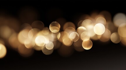 Dreamy warm golden bokeh circles floating over dark background, classic festive glow