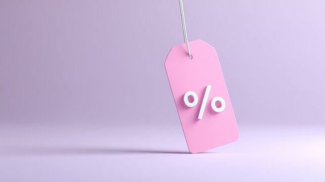 3D special offer shopping tag, percent discount, flash sale promotion icon