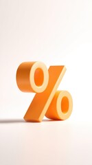 Orange 3D discount sign isolated on background, promotion, special offer illustration