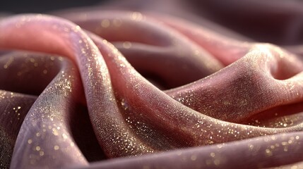 Elegant draped fabric with pink and gold glitter highlights