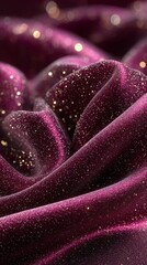 Sparkling purple velvet fabric with glittering highlights